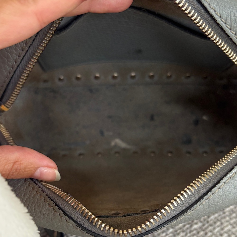 Valentino Gray Crossbody Camera Bag with Gold Studs - Picture 9 of 11